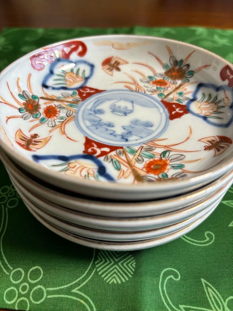 骨董　アンティーク　小皿　天塩皿　赤絵　10枚セット