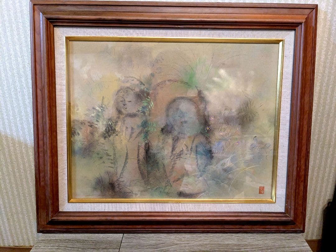 宮木薫　水彩画　【野仏】F6号　一枚の繪