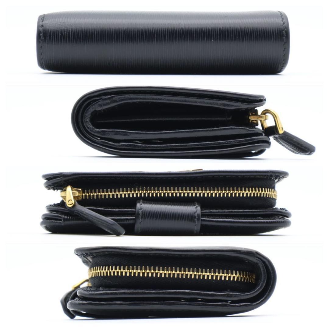 【極美品】PRADA 二つ折り財布　メタルロゴ　ヴィッテロムーブ　黒