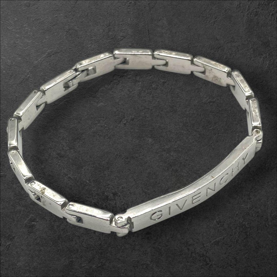 GIVENCHY ジバンシィ ロゴ プレート ブレスレット シルバー 415