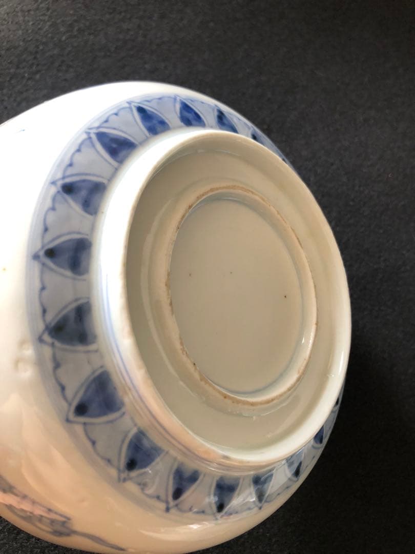 古伊万里　金彩色絵　花草雲鶴文中鉢10客セット　直径約17.5cm