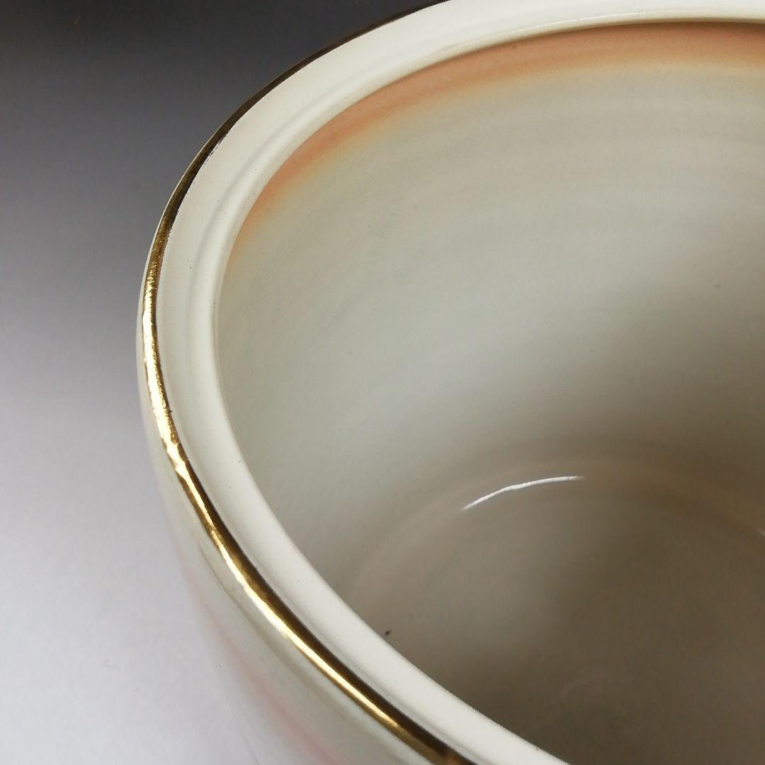 Ｔ９２７　水指　『仁清　芒に桔梗』『御室窯 造』　共箱　茶道具