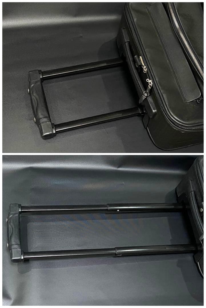 ロエベ キャリーケース 旅行カバン 黒 アナグラム ブリーフ レザーPVC機内