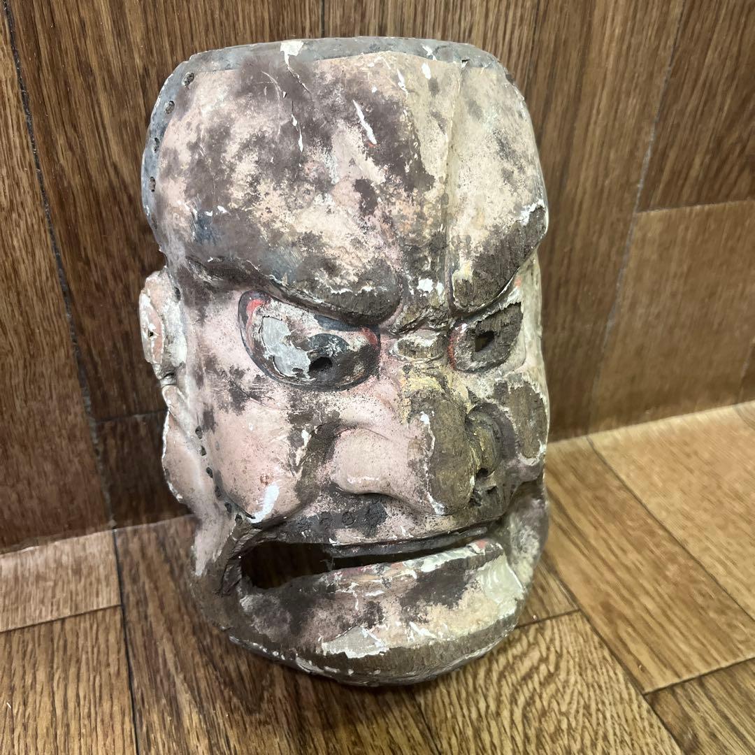 古面　べしみ　江戸時代　木彫　彫刻　お面　能面　圧面　面　見