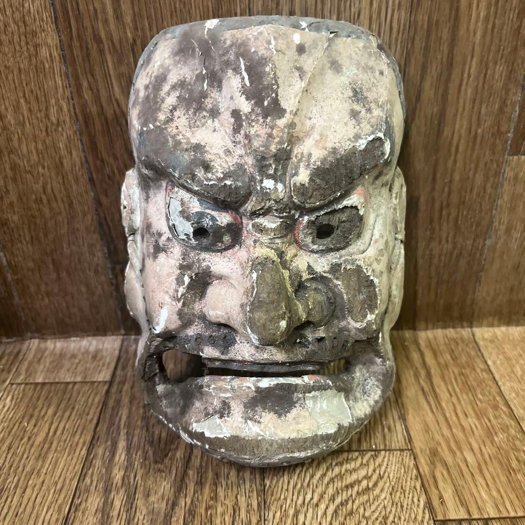 古面　べしみ　江戸時代　木彫　彫刻　お面　能面　圧面　面　見