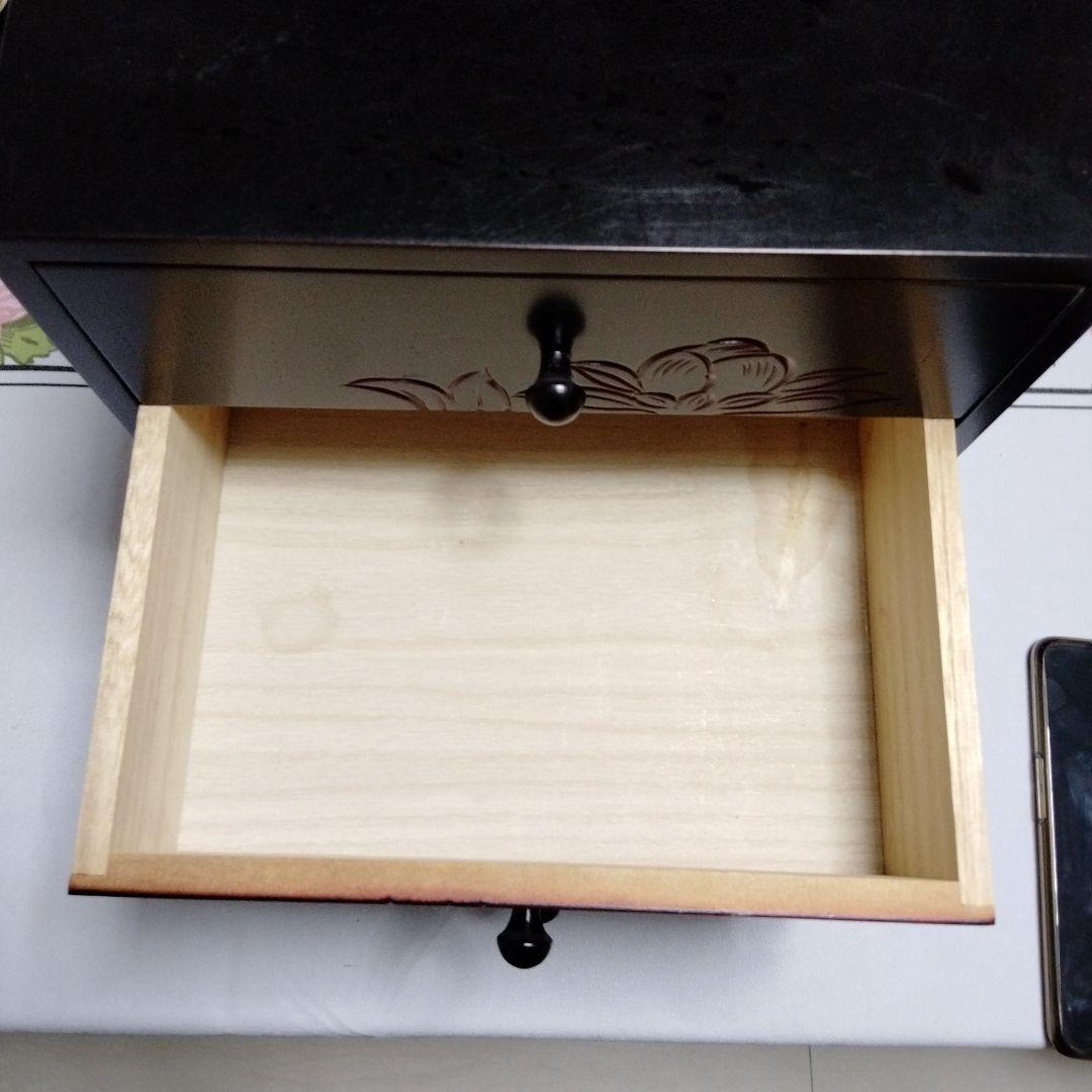 日光彫 五十嵐漆器店 引出し3段牡丹