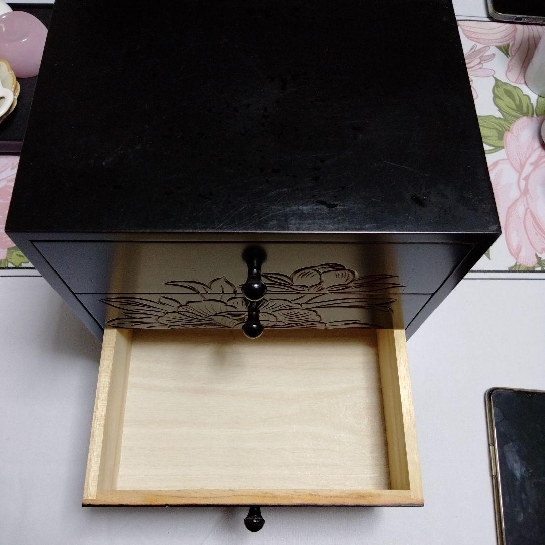 日光彫 五十嵐漆器店 引出し3段牡丹