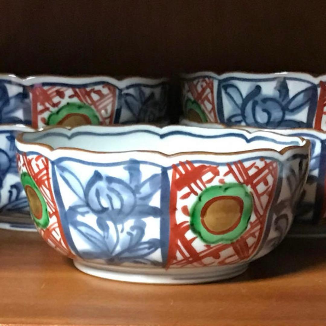 清水焼 手描小鉢 五客