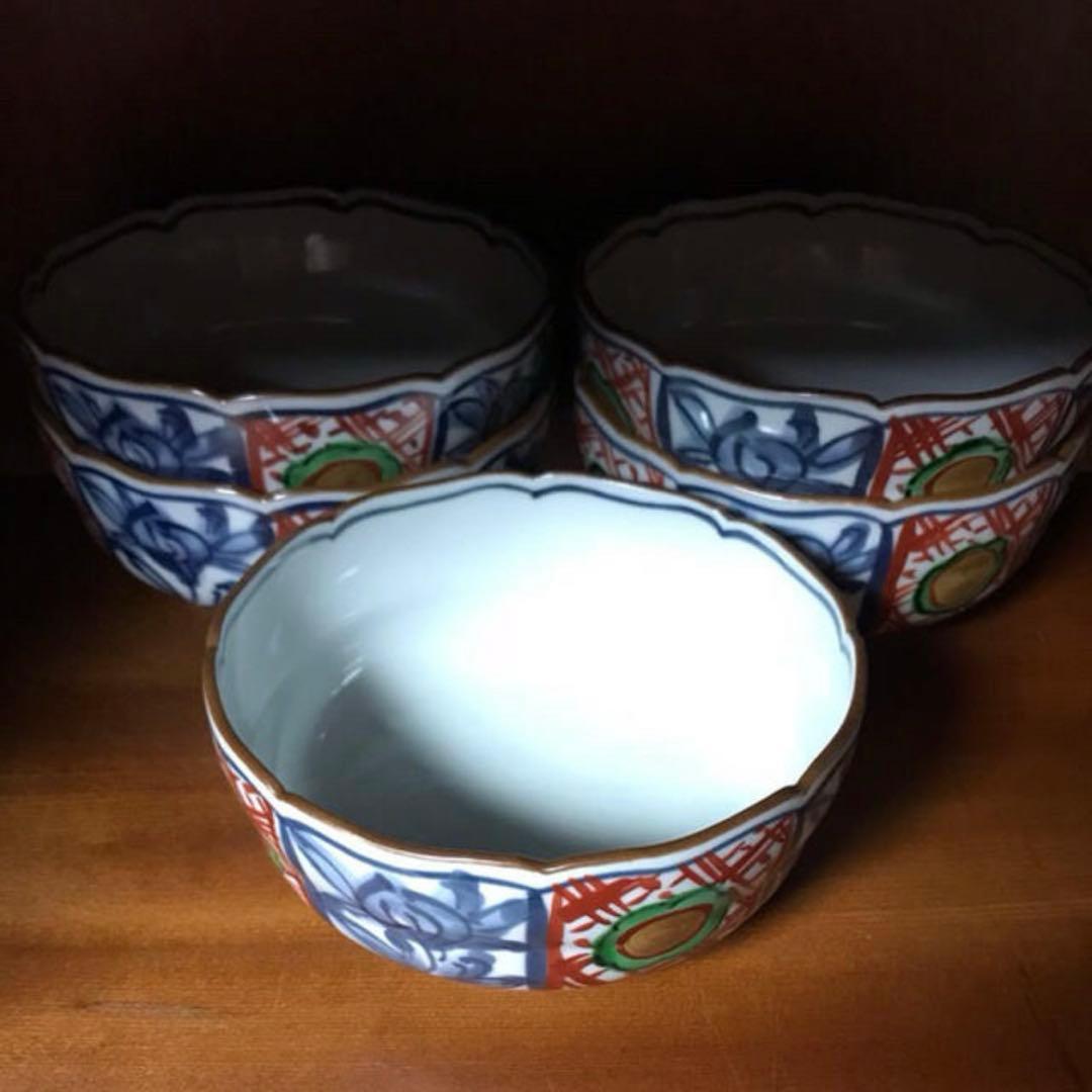 清水焼 手描小鉢 五客