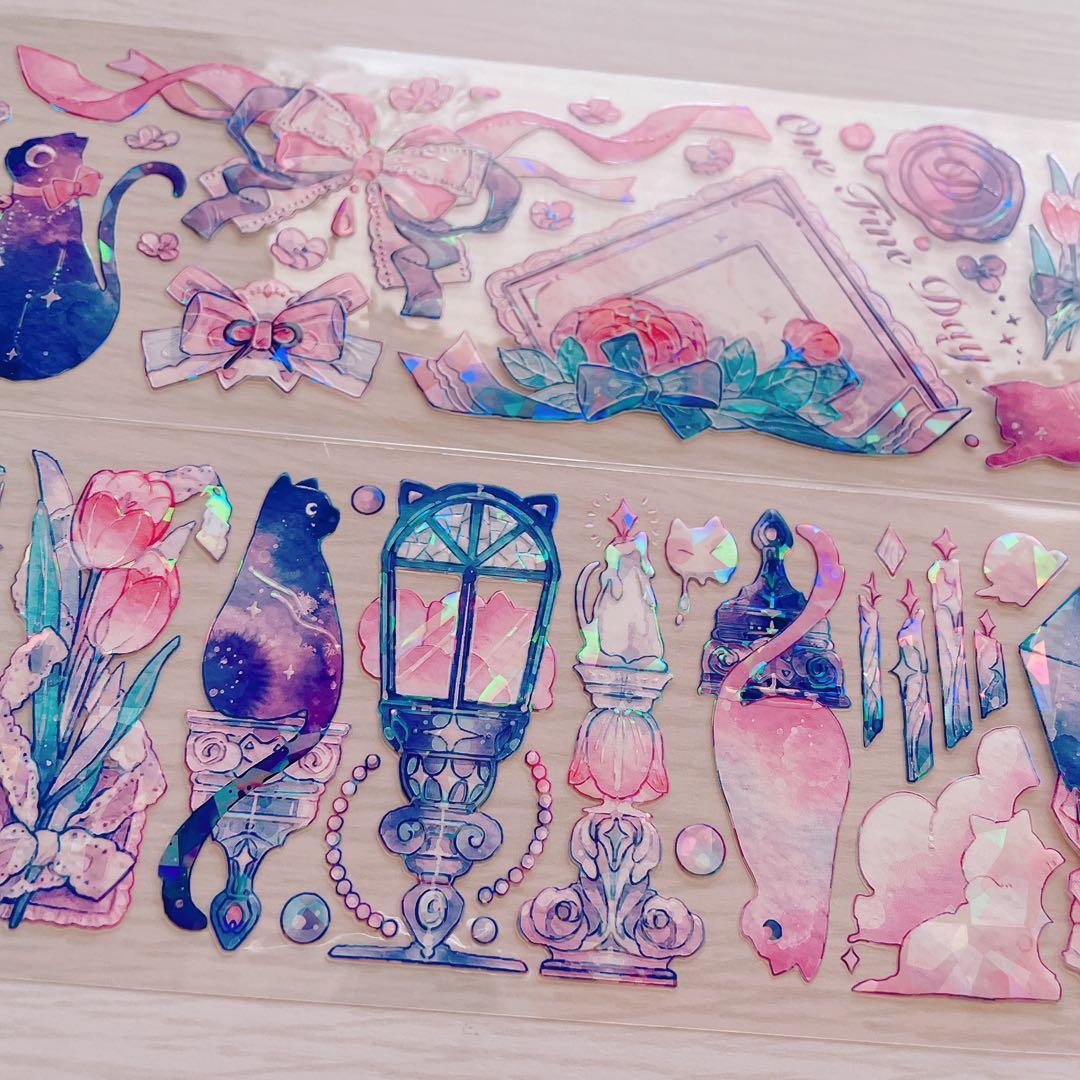 【No.0022】海外マステ　切り売り　貝殻光　愛猫序章