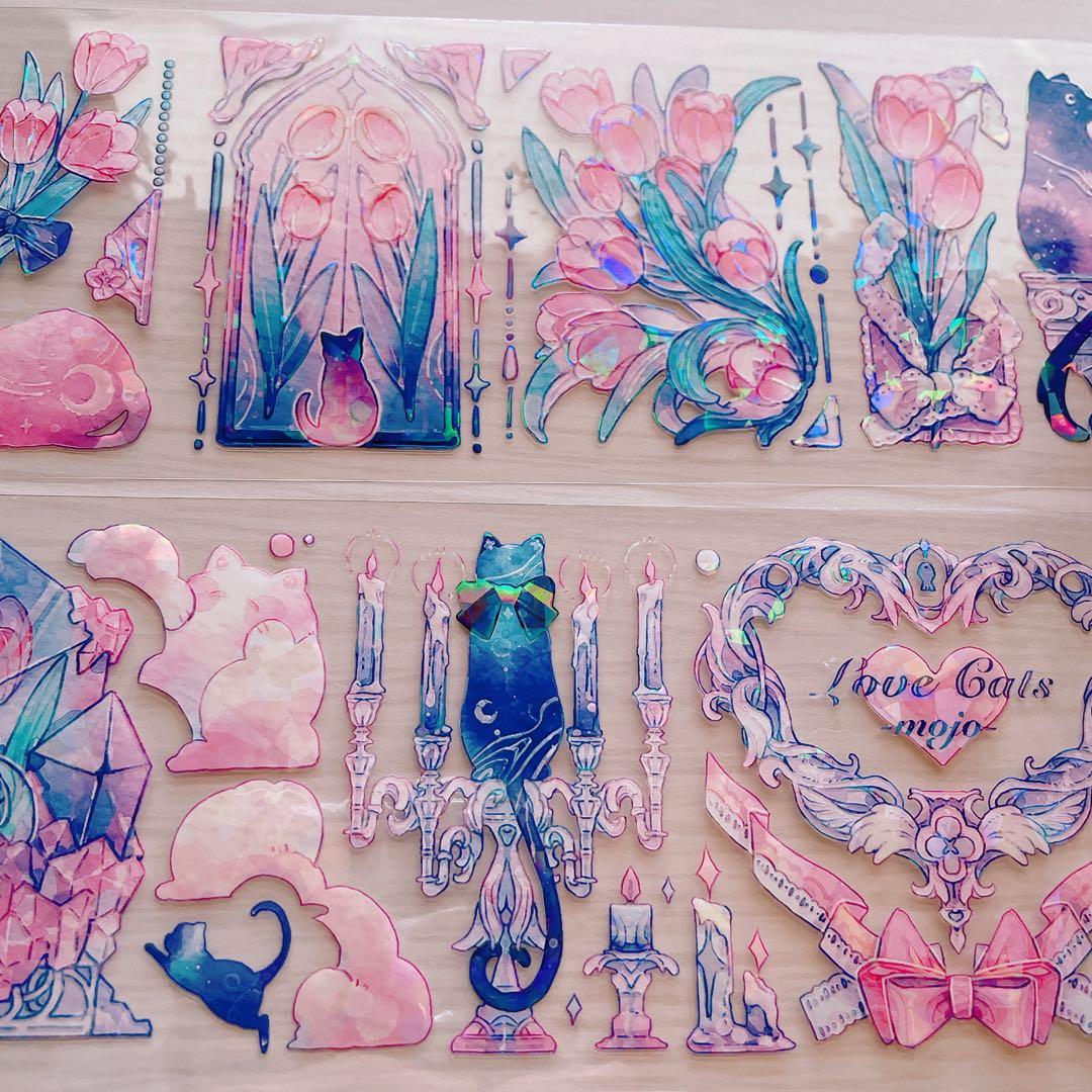 【No.0022】海外マステ　切り売り　貝殻光　愛猫序章