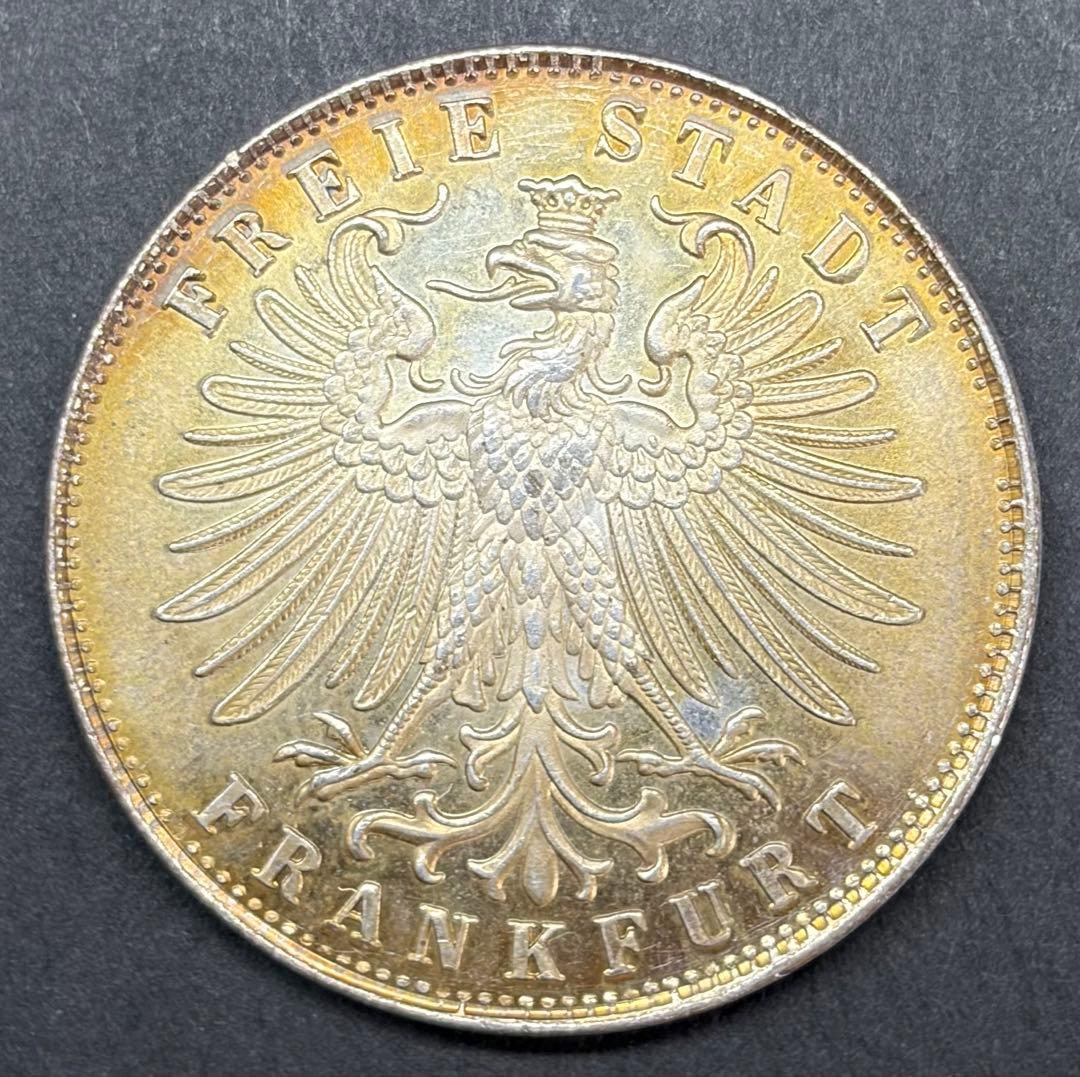 1862年 独フランクフルト 射撃祭 記念ターレル 銀貨 メダル 古銭