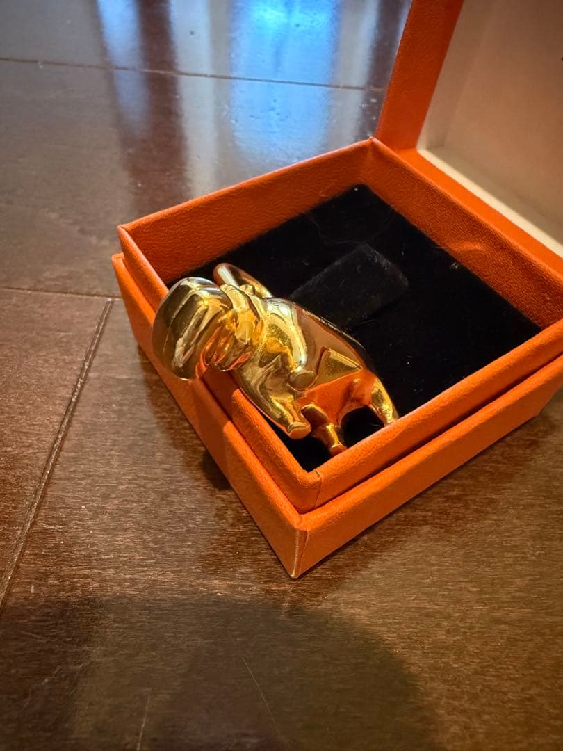 HERMES エルメス ヒポポタマス カバ カデナ チャーム カバ ゴールド 金