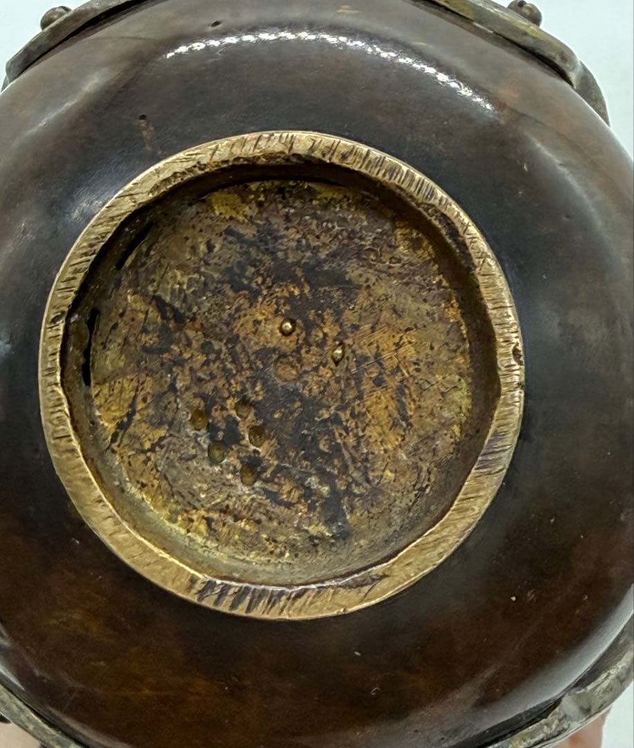 時代　唐銅　銅花器　茶道具　950g 送料込み260122