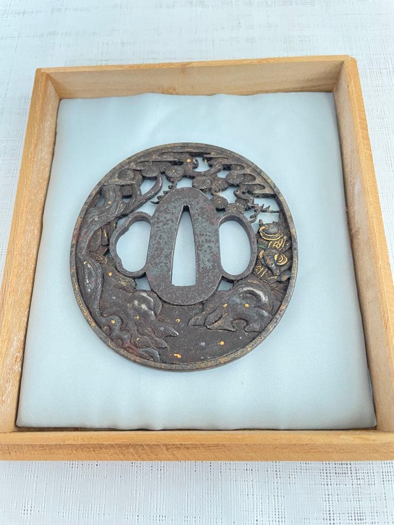 刀の鍔、鍔、鐔、刀、刀装具、武具、骨董品、アンティーク、古美術