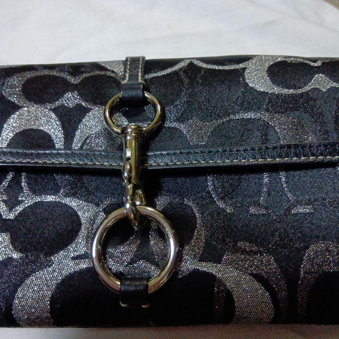 COACH ワンハンドルミニバッグ 黒×シルバーシグネチャー