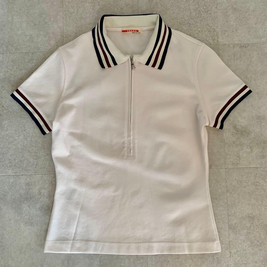 イタリア製 PRADA プラダスポーツ ハーフジップ ポロシャツ/S