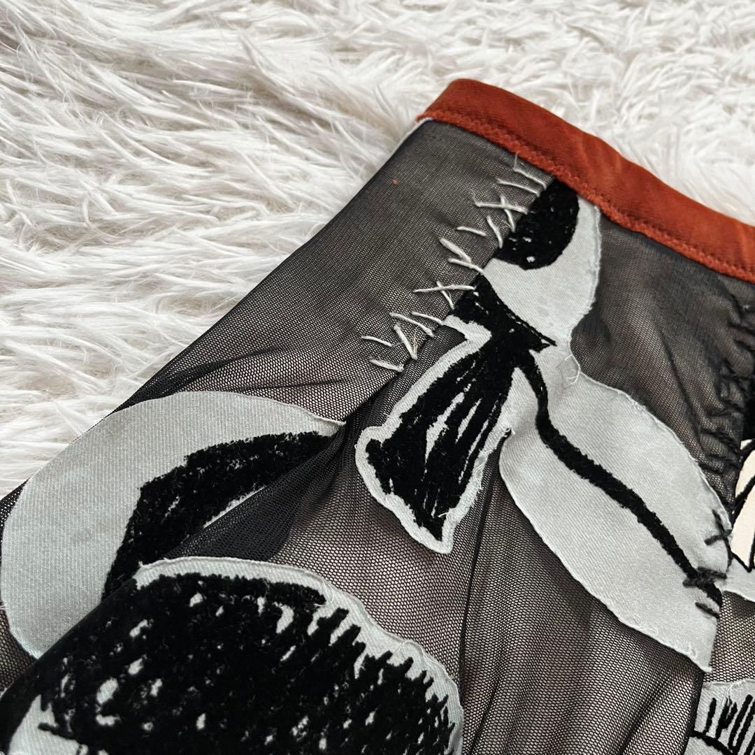 よよ　ミナペルホネン　CAMELLIA 花柄　フロッキープリント　スカート