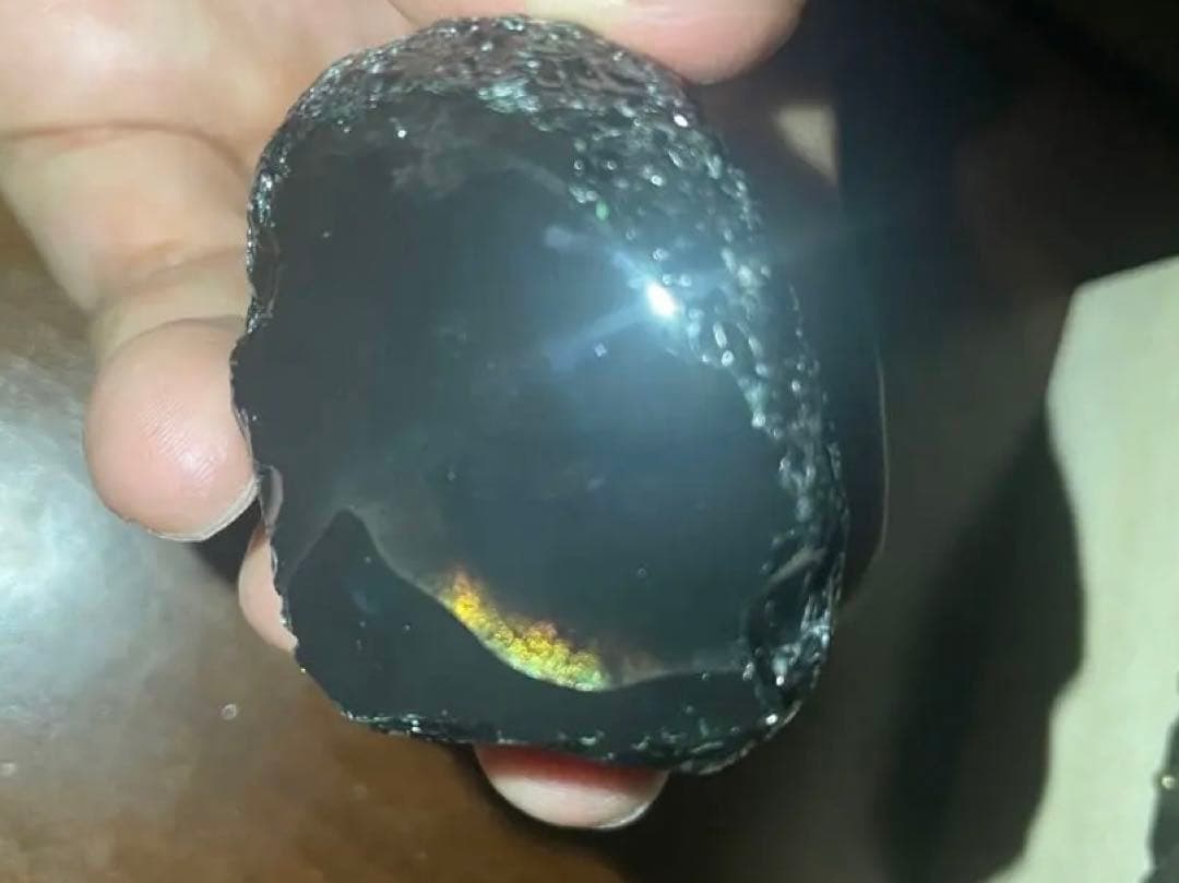 研磨品　十勝石玲瓏　ゴールデンレインボーオブシディアン