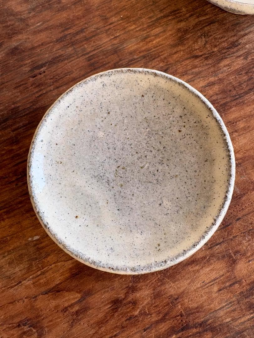 舩木研兒　白秞（粉引）高台小皿　４客セット