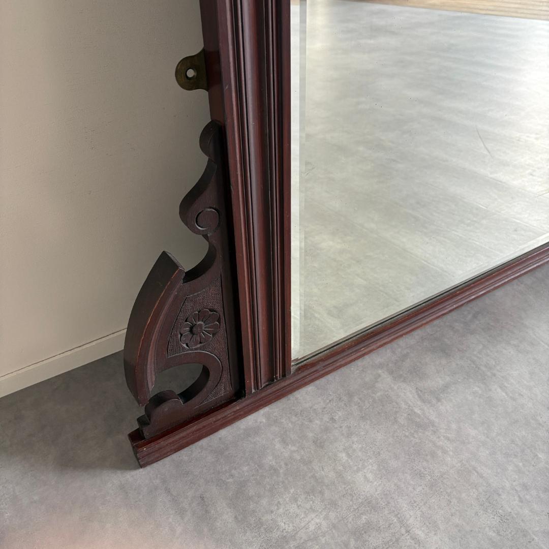 大きめ 英国ア ンティーク ミラー ペディメント装飾×ヴィクトリアン