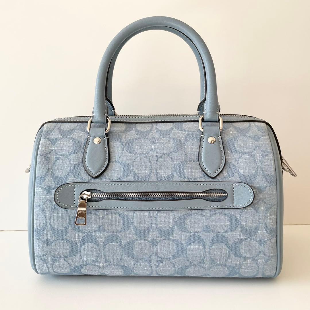 【新品】COACH 2way ハンドバッグ ローアン サッチェル シャンブレー