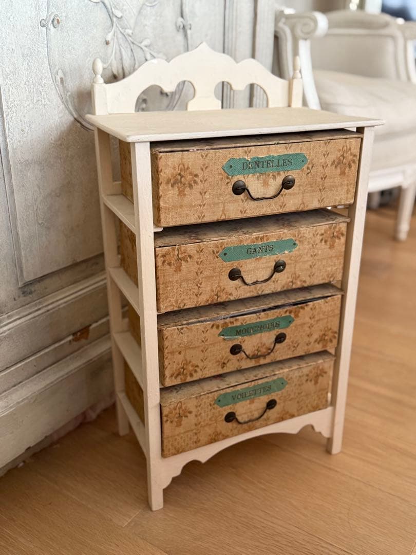 フランスアンティークレア木枠付きドゥロワー抽斗