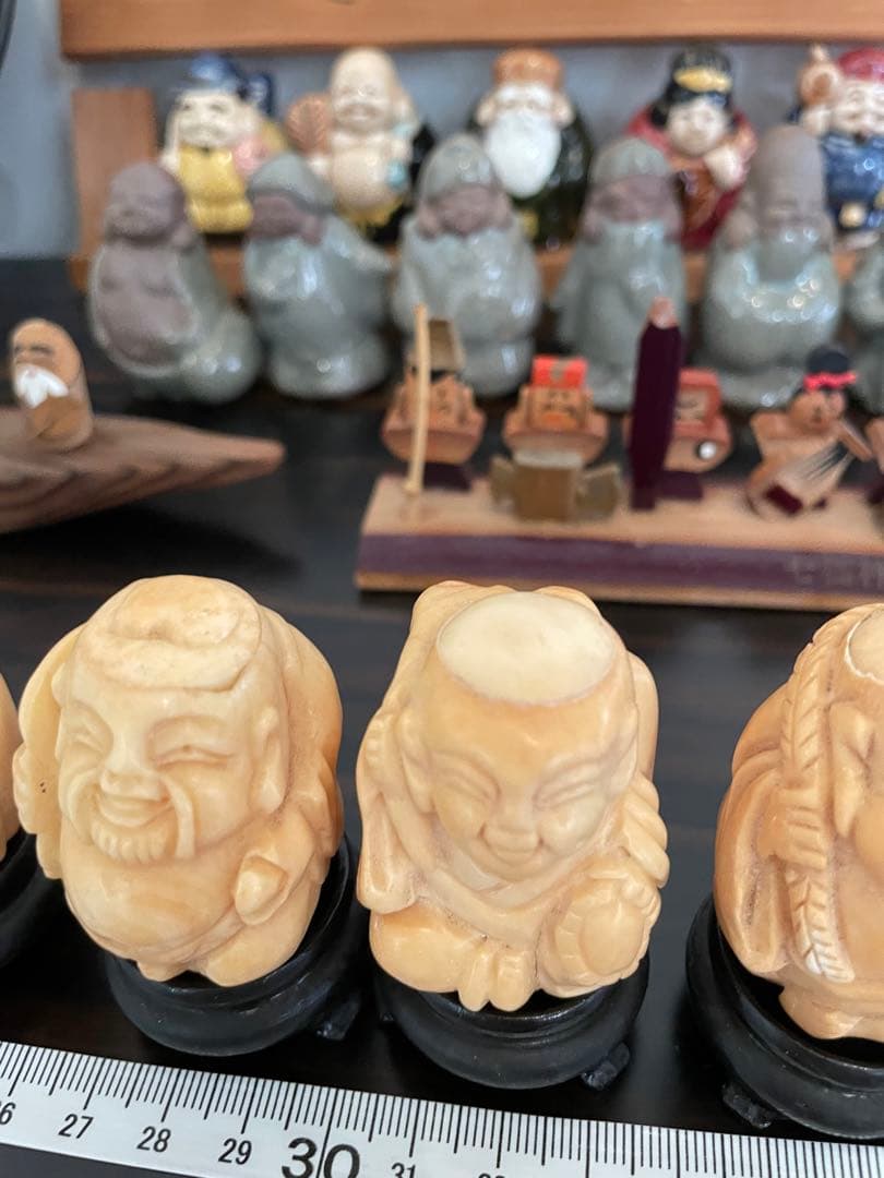 七福神　日本人形セット 伝統的な神様像　まとめ売り　芳月作　七福神　陶器