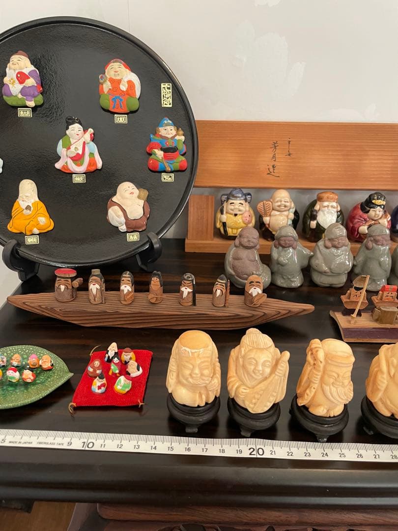 七福神　日本人形セット 伝統的な神様像　まとめ売り　芳月作　七福神　陶器