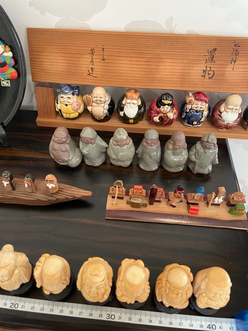 七福神　日本人形セット 伝統的な神様像　まとめ売り　芳月作　七福神　陶器