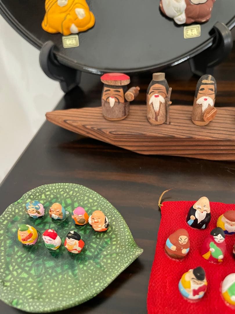 七福神　日本人形セット 伝統的な神様像　まとめ売り　芳月作　七福神　陶器