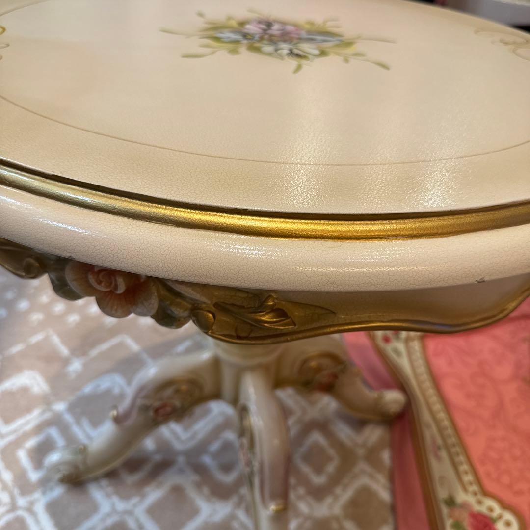 ロココ調 ラブテーブル白 ホワイト姫家具mayumiyamazaki777