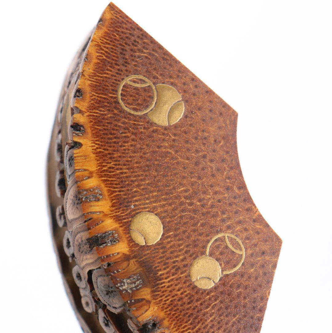 海野宗泰 つぼつぼ蒔絵 扇香合 茶道具 共箱共布　C899