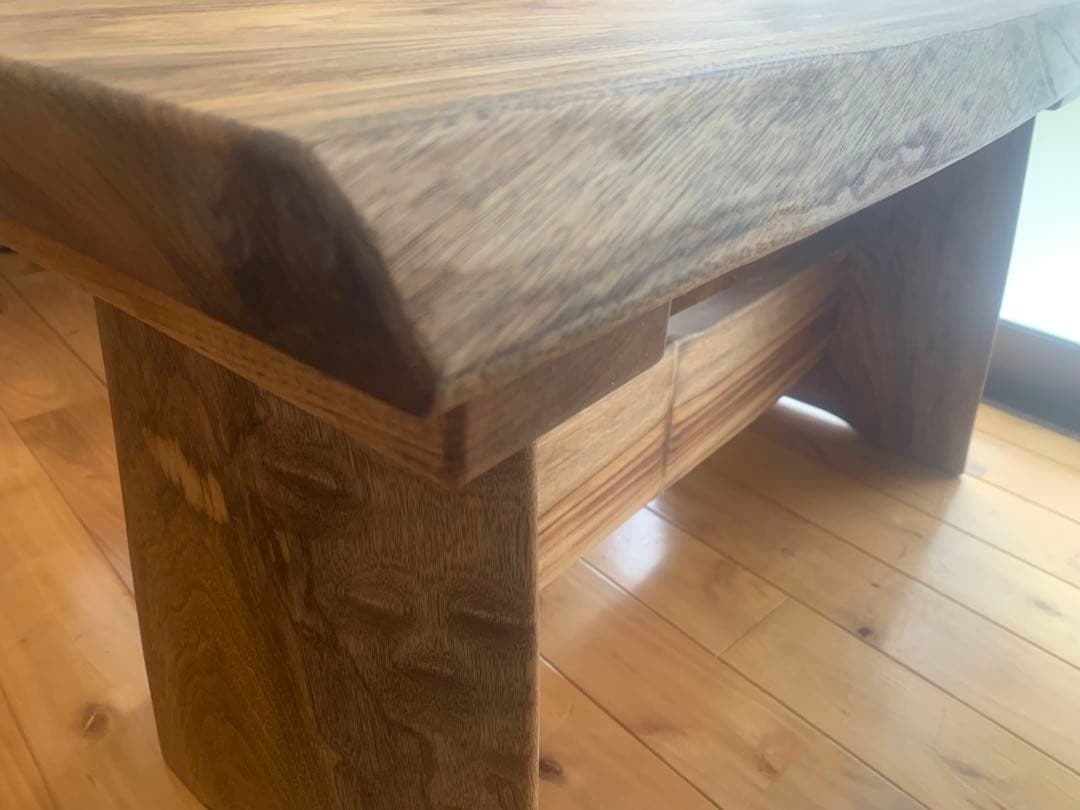 勿体ないワイルドな❣️①楠サイドテーブル、ベンチ＊補強貫#SDGs