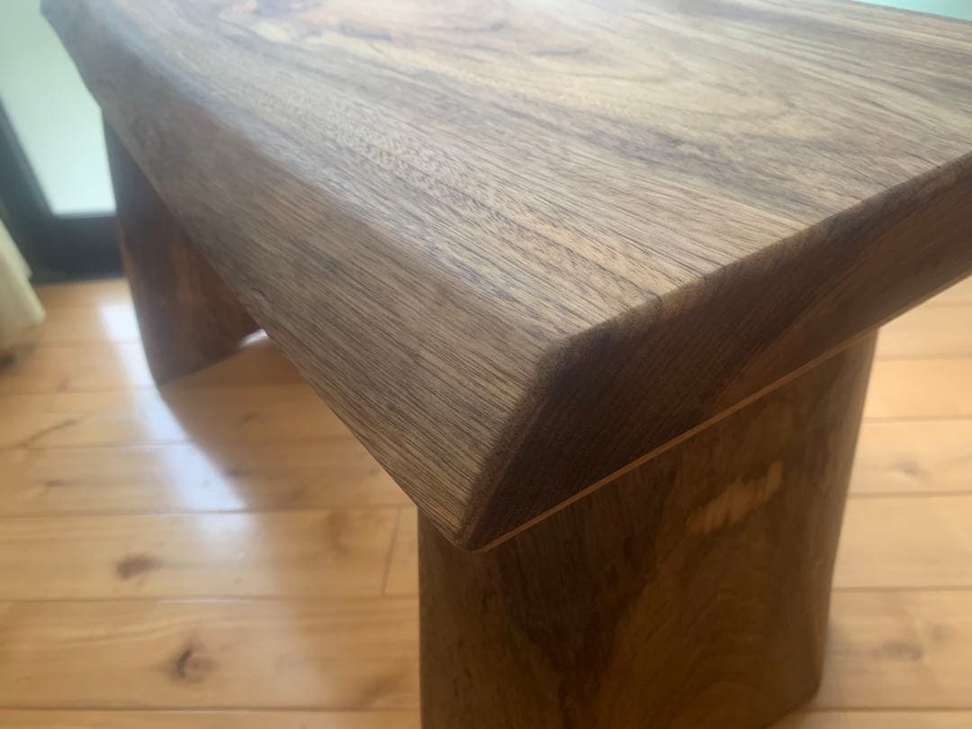 勿体ないワイルドな❣️①楠サイドテーブル、ベンチ＊補強貫#SDGs