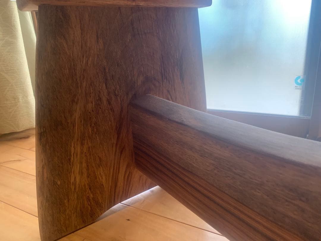 勿体ないワイルドな❣️①楠サイドテーブル、ベンチ＊補強貫#SDGs