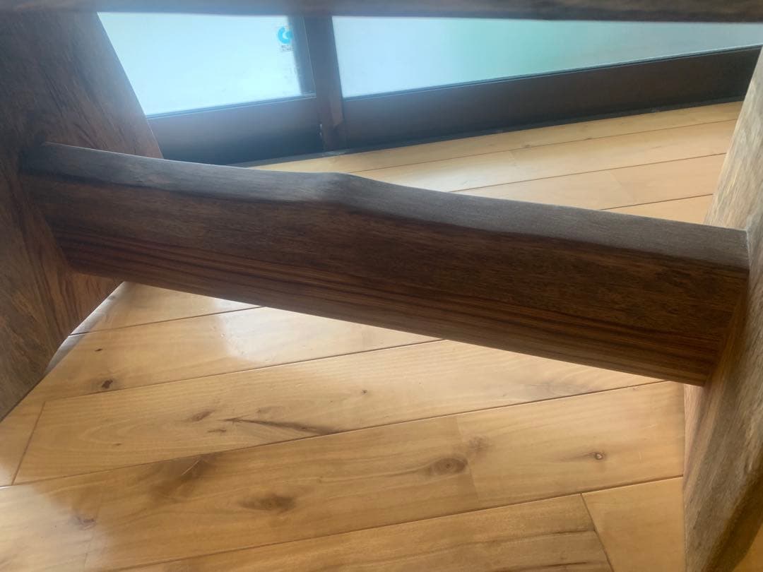 勿体ないワイルドな❣️①楠サイドテーブル、ベンチ＊補強貫#SDGs