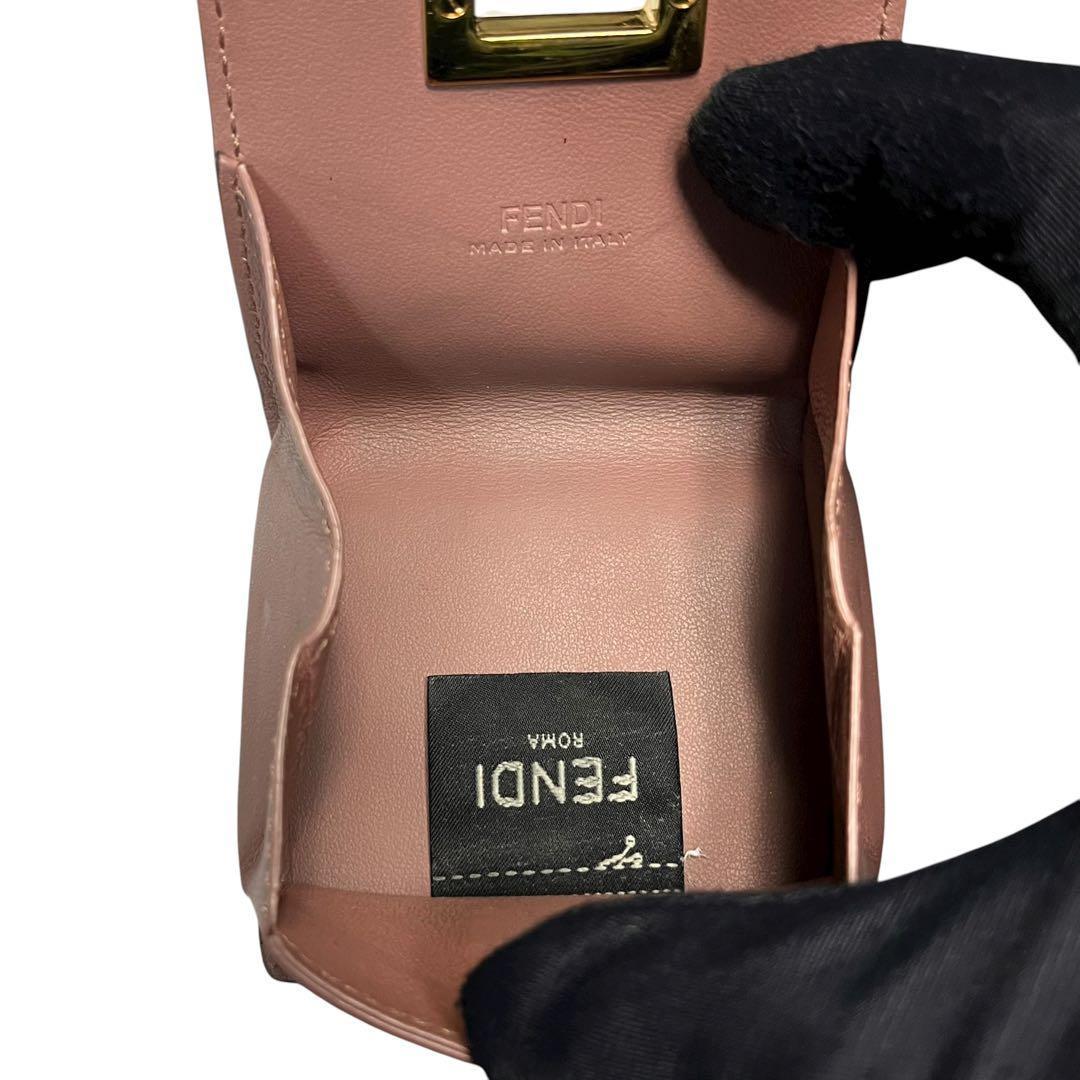 レア✨フェンディ ケース ピーカブー ターンロック レザー ピンク