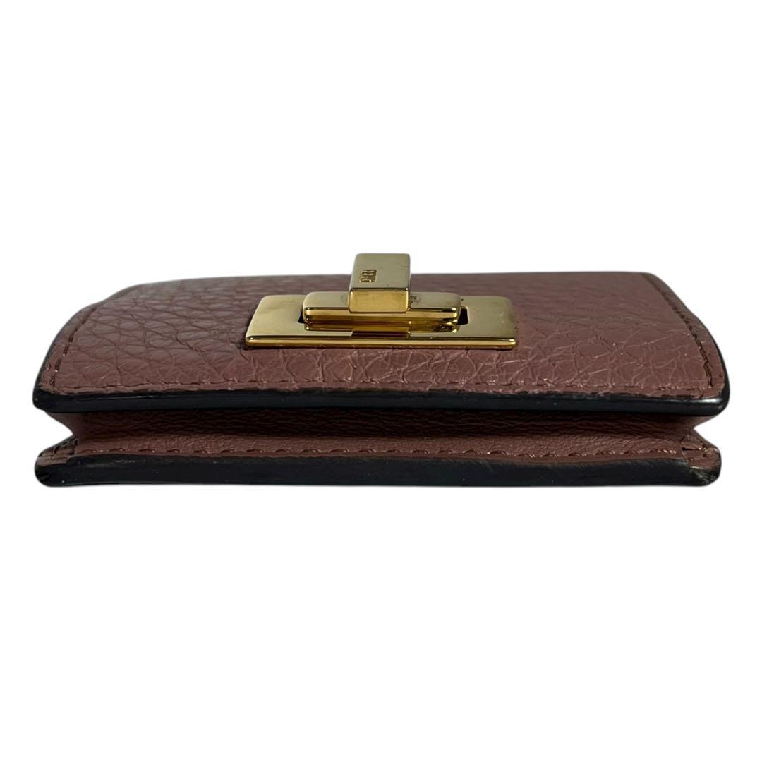 レア✨フェンディ ケース ピーカブー ターンロック レザー ピンク