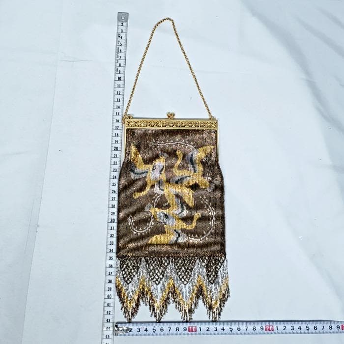 【美品】 TOKO silver アンティーク フリンジ メタルビーズ バッグ