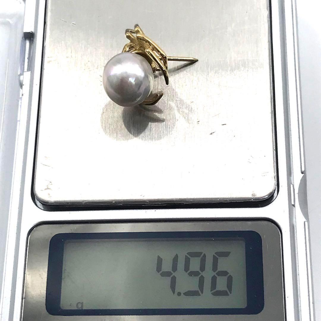 K18 ダイヤ0.02ct 蜘蛛 スパイダー パール ピンブローチ ゴールド