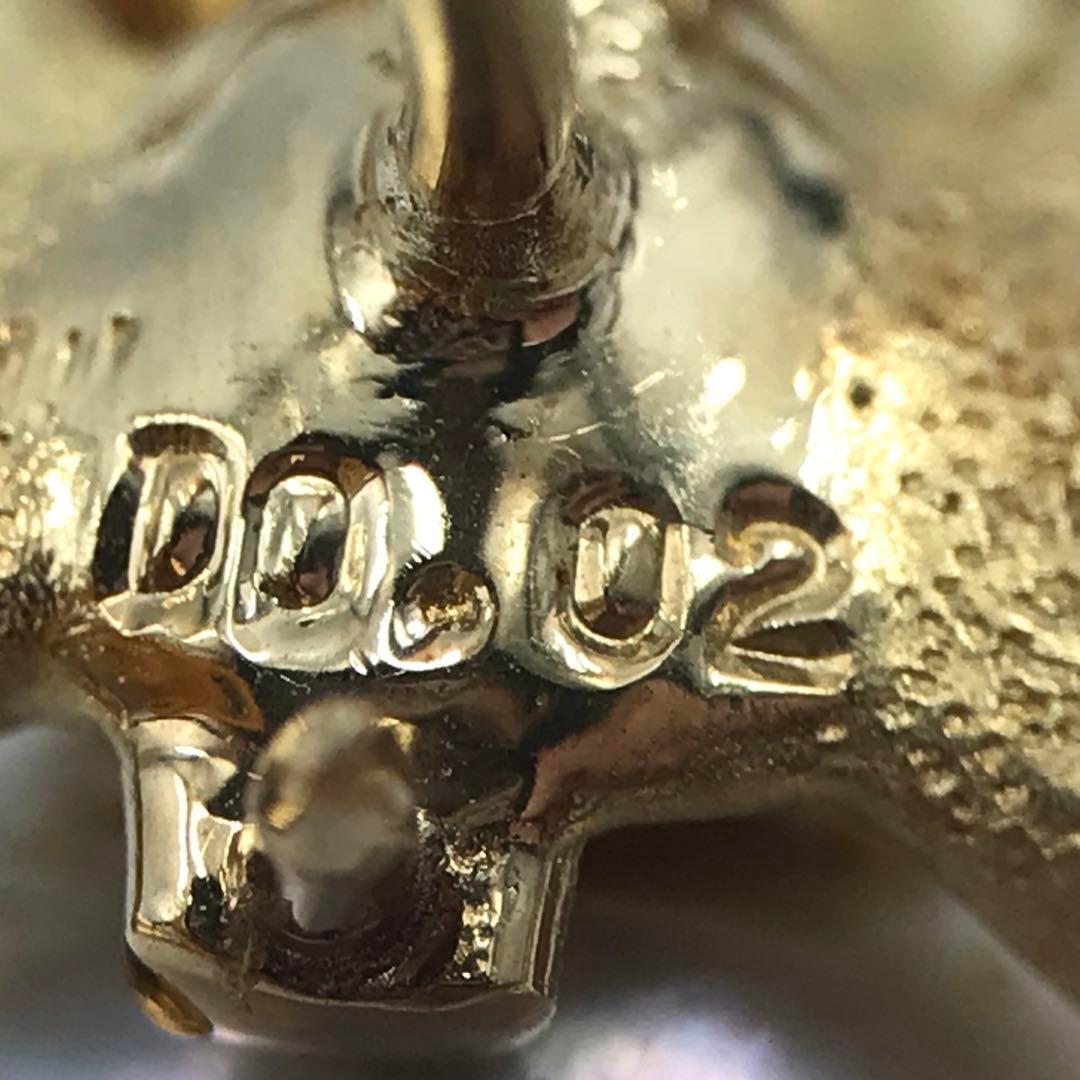 K18 ダイヤ0.02ct 蜘蛛 スパイダー パール ピンブローチ ゴールド