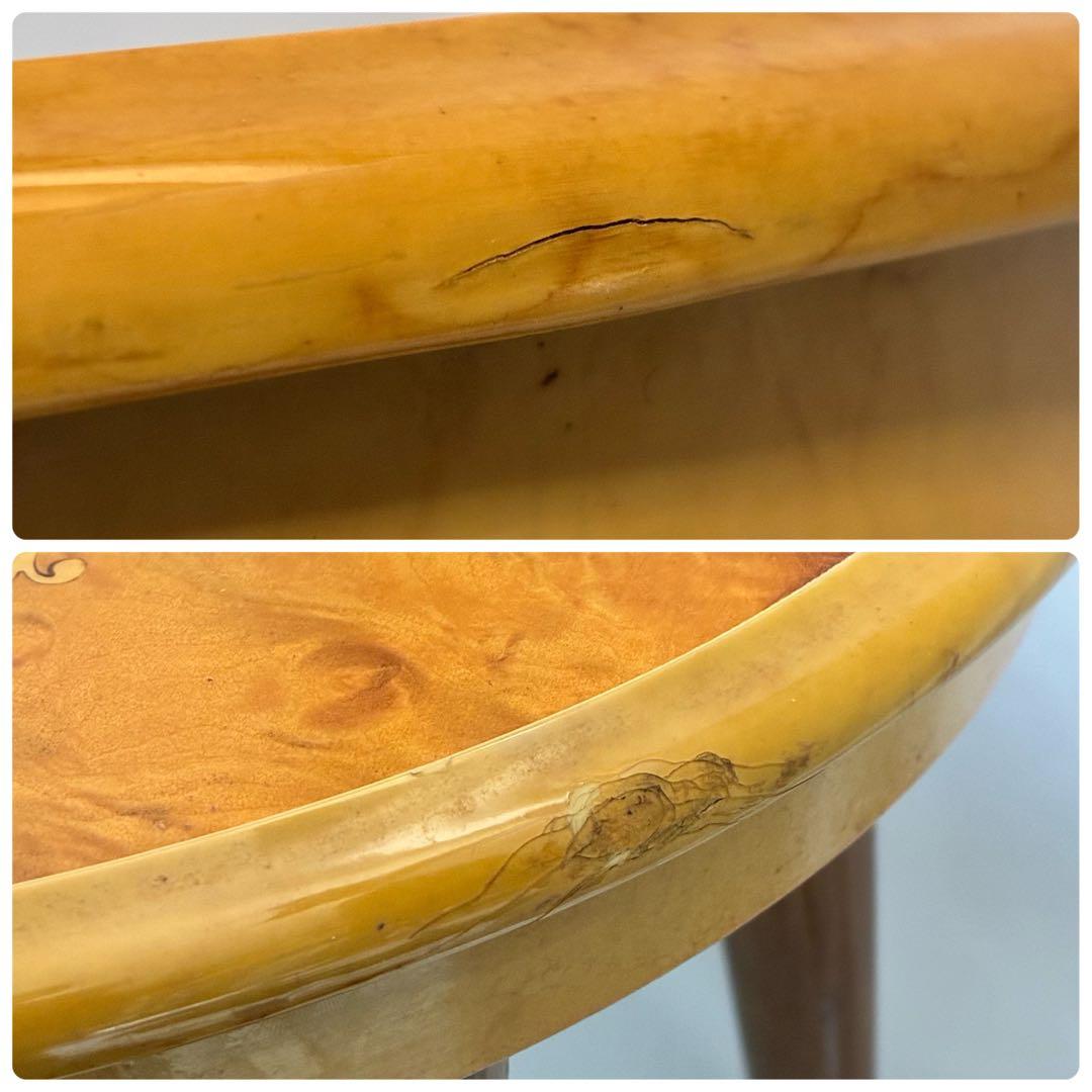 イタリア製 象嵌細工 サイドテーブル ヴィンテージ 艶あり 花柄