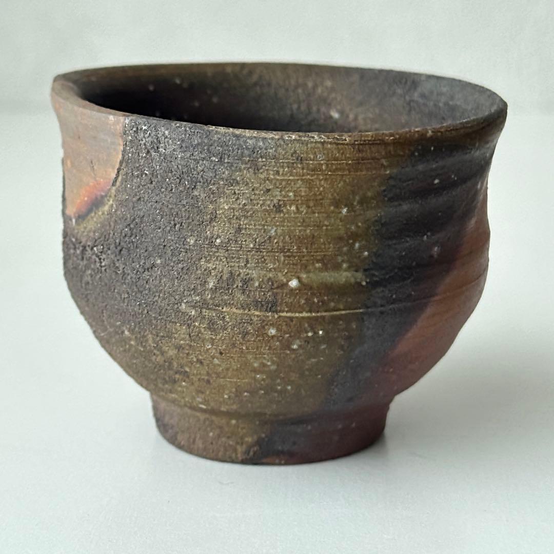 藤原雄 備前 酒器 牡丹餅 ぐい呑 共箱