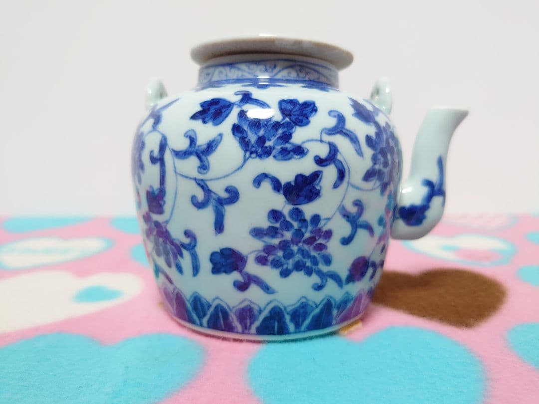 清時代 染付花文 急須 大清雍正年製 在銘 中国美術 古美術 壺