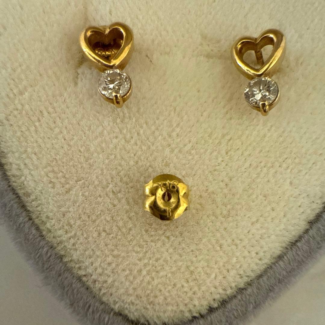 ハ*ん様 K18 ダイヤモンドピアス　ハート型