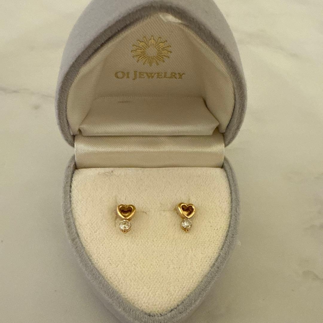 ハ*ん様 K18 ダイヤモンドピアス　ハート型