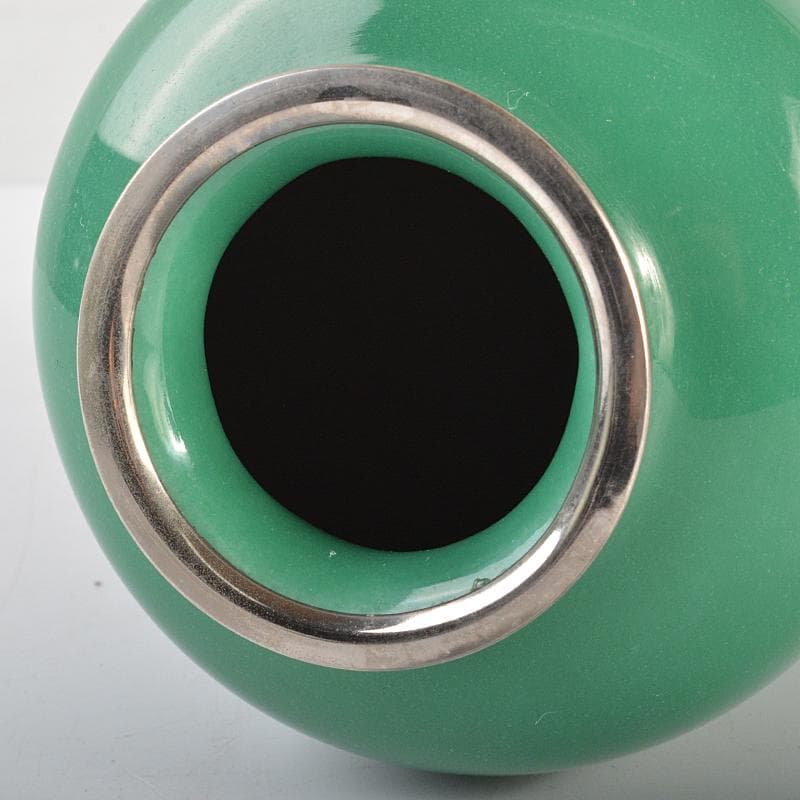 七宝焼　美術七宝焼　鳥文　花瓶　M　R7097