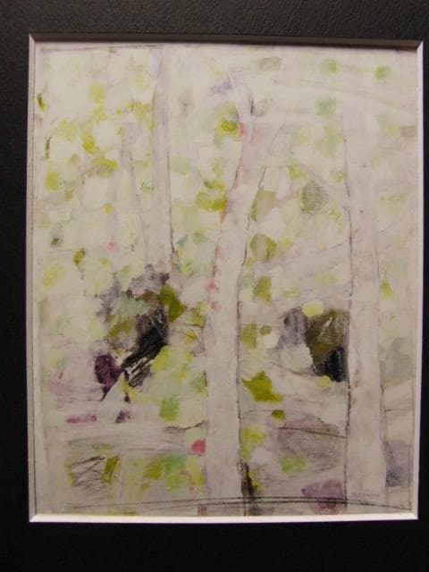 島村達彦、【林の春】、希少な額装用画集より、新品額装付