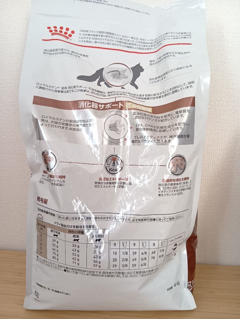 4キロ　ロイヤルカナン消化器サポート可溶性繊維　療法食　猫　ドライ
